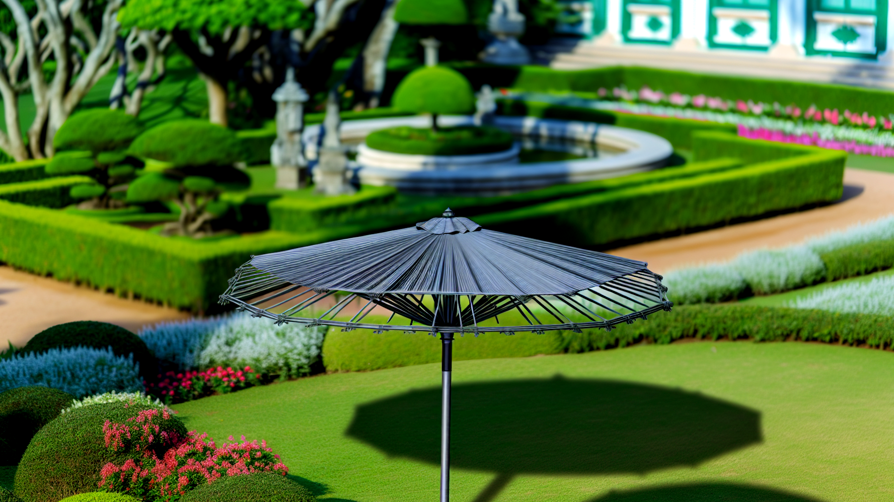 Ombrellone giardino piante rampicanti lucine LED"