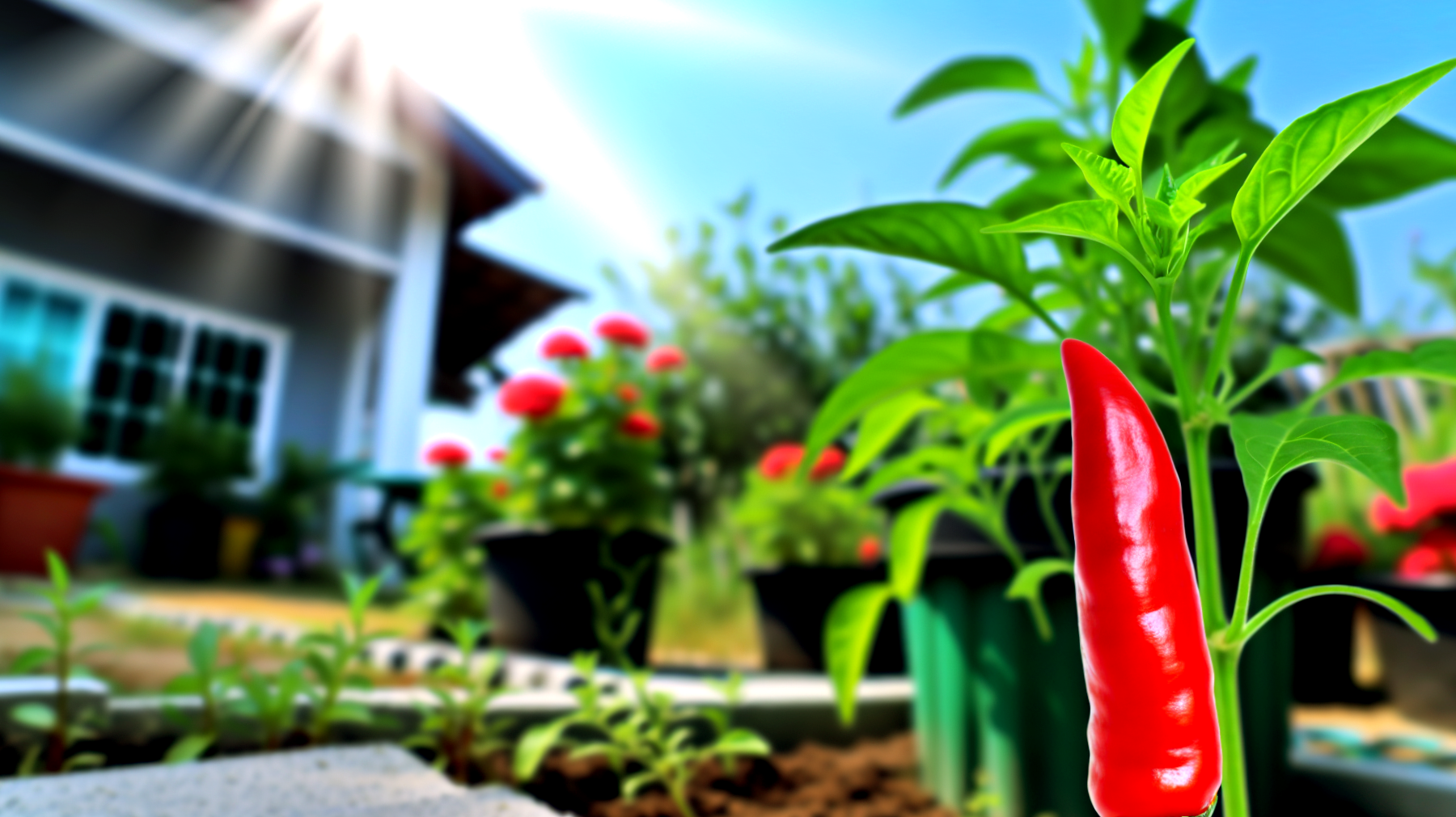 Peperoncino giardino terreno"